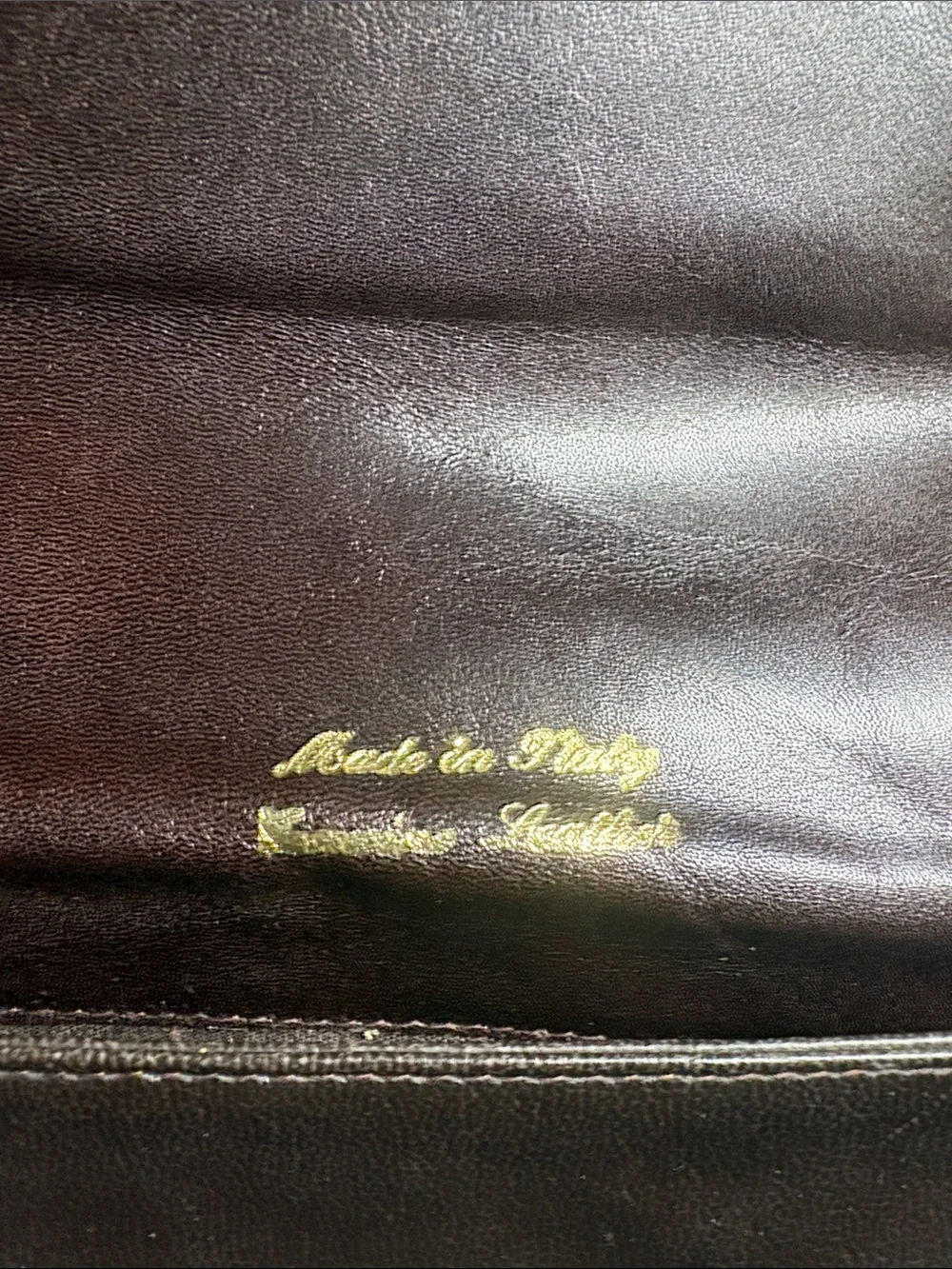 Vintage Mahogany Leather Crossbody/Shoulder Bag in Dark Brown, Italian Made